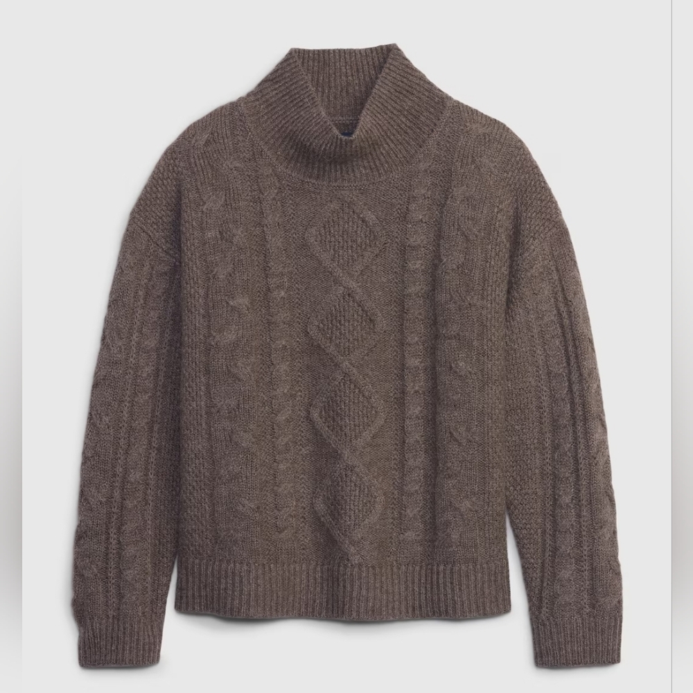 NWT Gap Cable-Knit Turtleneck Sweater, Size Small/Tall